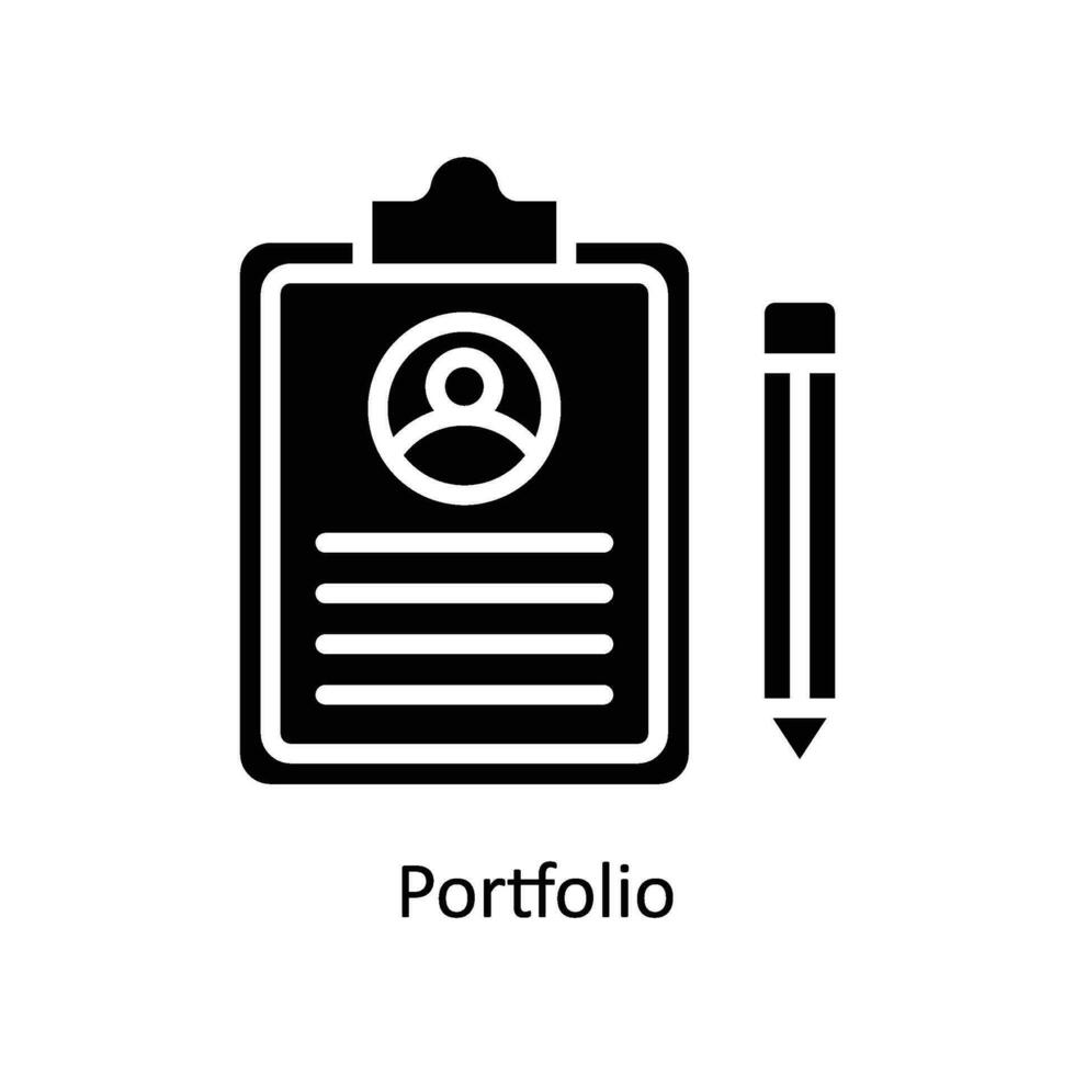 Portfolio vector  Solid  Icon Design illustration. Business And Management Symbol on White background EPS 10 File