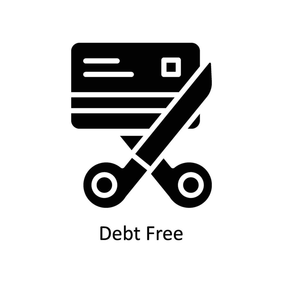 Debt Free vector  Solid  Icon Design illustration. Business And Management Symbol on White background EPS 10 File