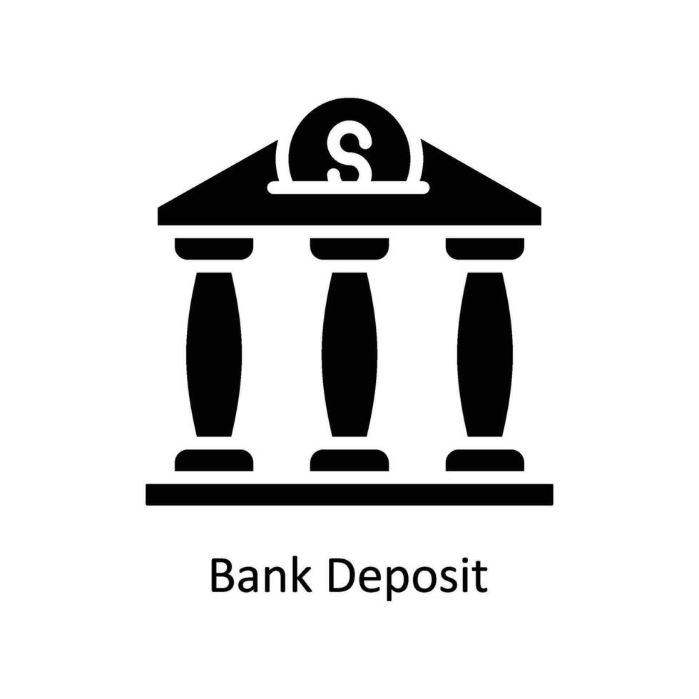 Bank Deposit vector  Solid  Icon Design illustration. Business And Management Symbol on White background EPS 10 File