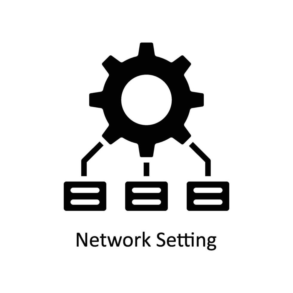 Network Setting vector  Solid  Icon Design illustration. Business And Management Symbol on White background EPS 10 File