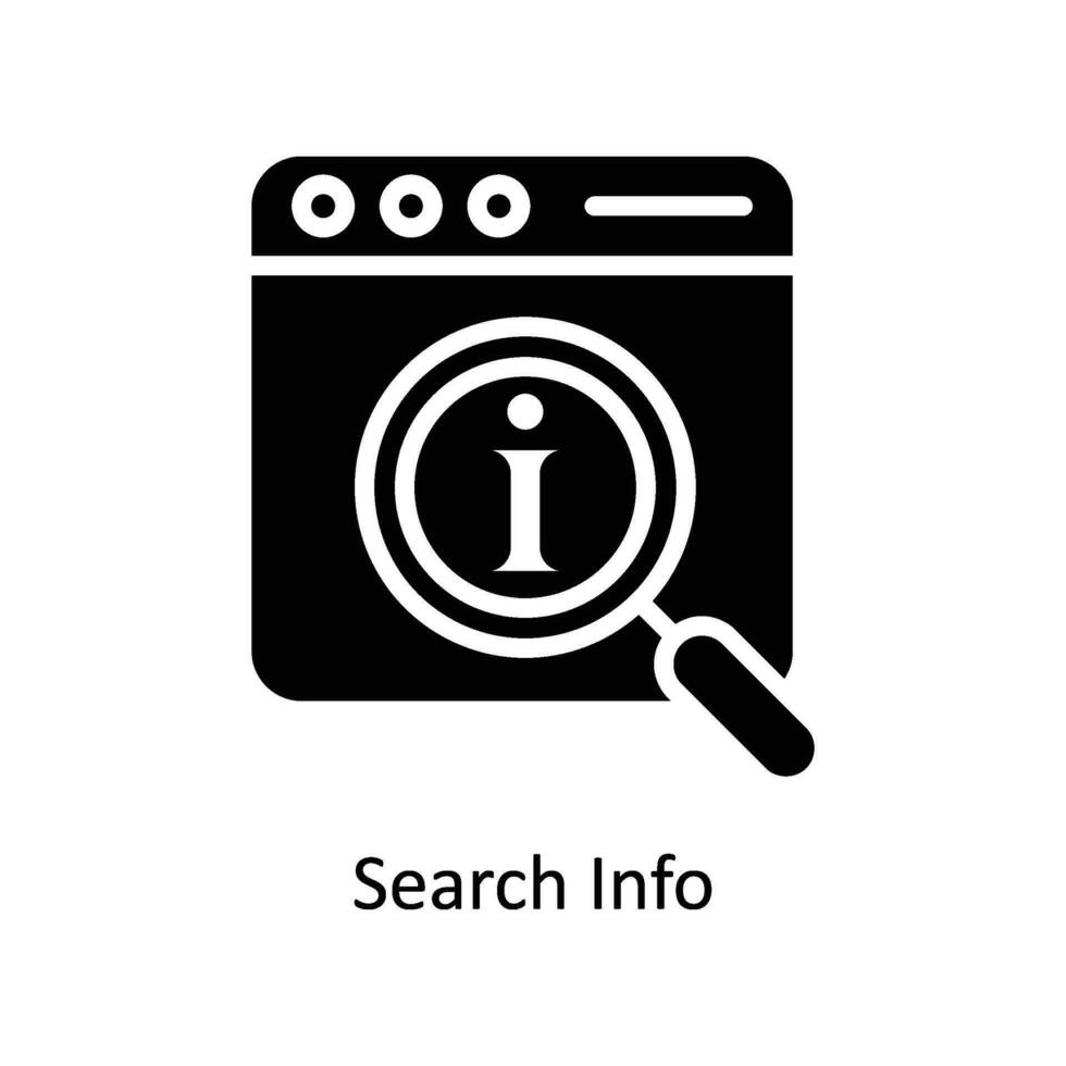 Search Info vector  Solid  Icon Design illustration. Business And Management Symbol on White background EPS 10 File