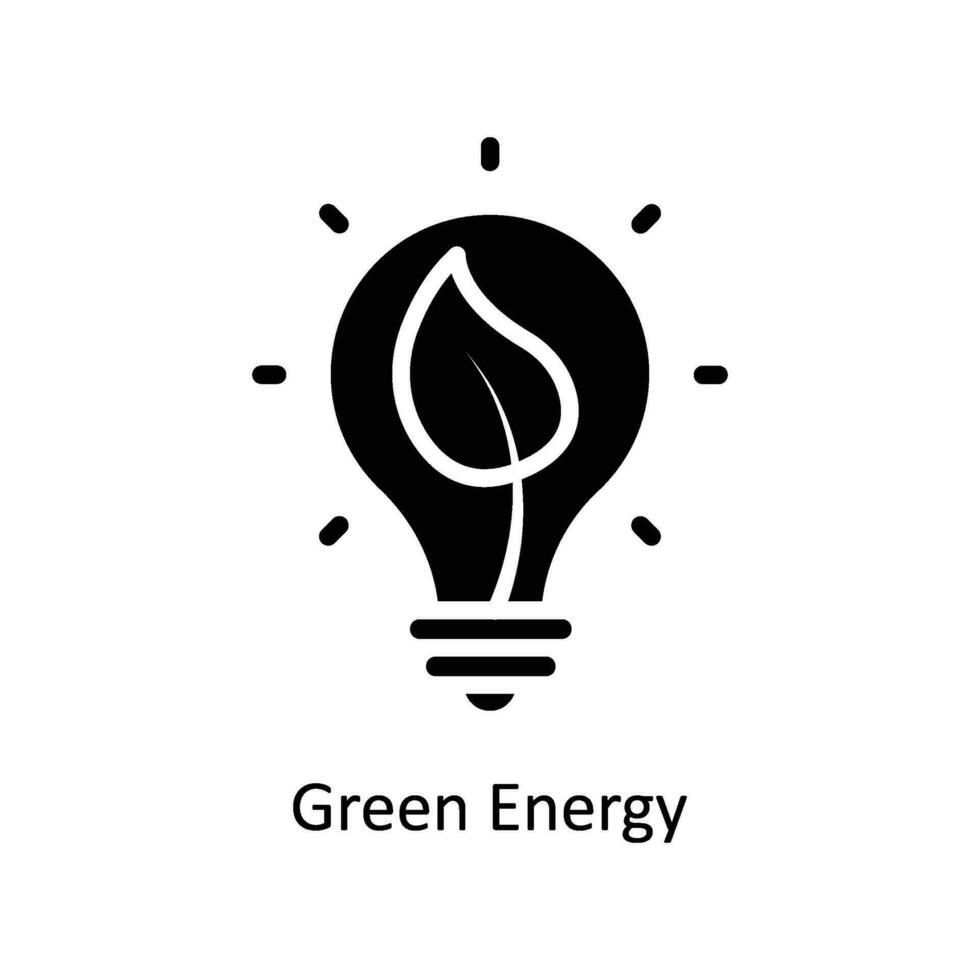 Green Energy vector  Solid  Icon Design illustration. Business And Management Symbol on White background EPS 10 File