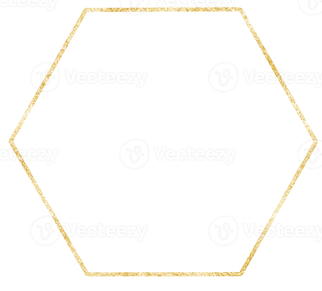 Gold hexagon frame png