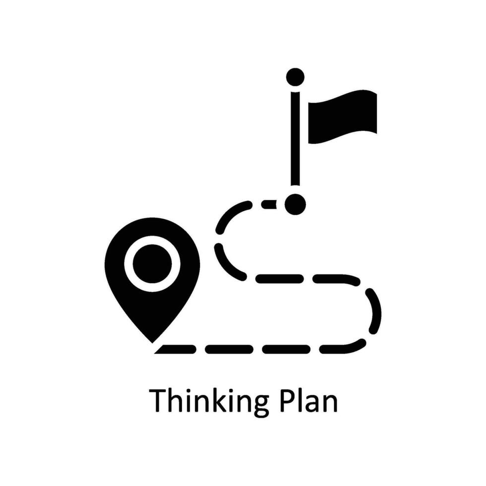 Thinking Plan vector  Solid  Icon Design illustration. Business And Management Symbol on White background EPS 10 File