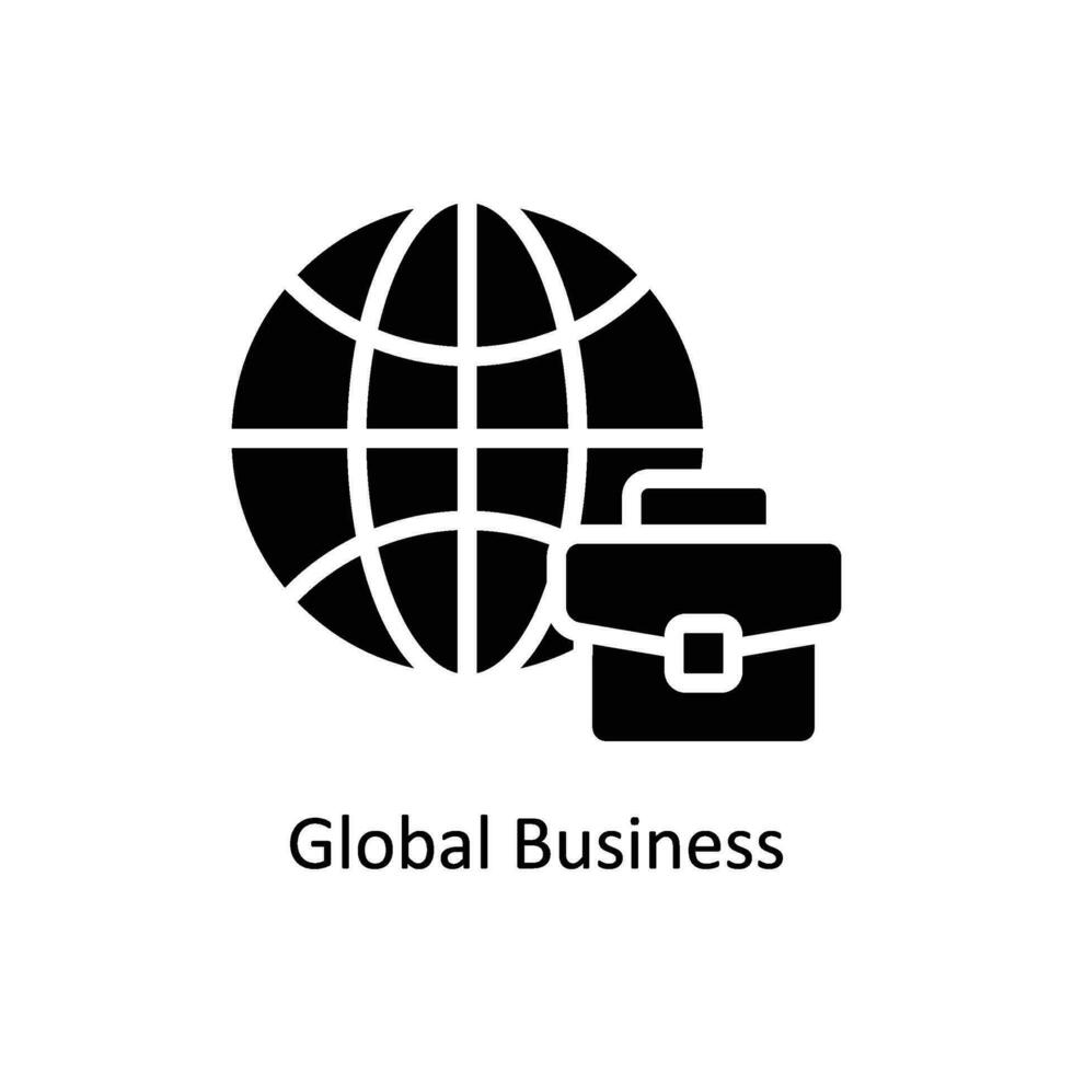 Global Business vector  Solid  Icon Design illustration. Business And Management Symbol on White background EPS 10 File