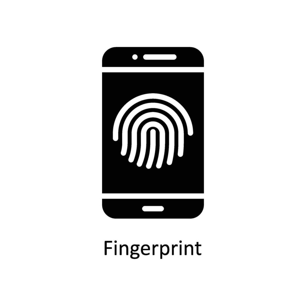 Fingerprint vector  Solid  Icon Design illustration. Business And Management Symbol on White background EPS 10 File