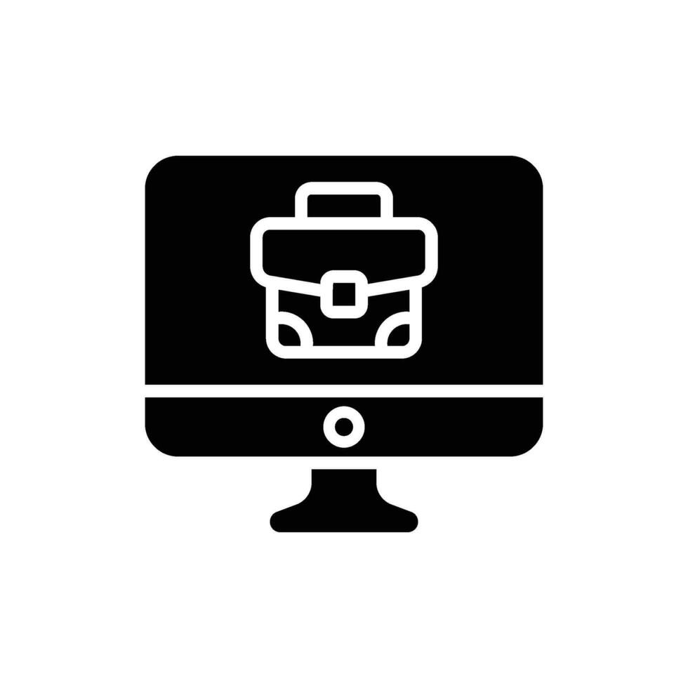 Online Job vector  Solid  Icon Design illustration. Business And Management Symbol on White background EPS 10 File
