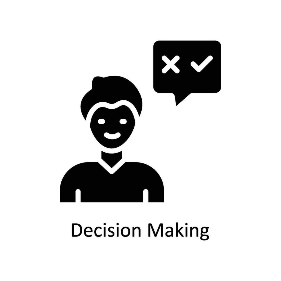 Decision Making vector  Solid  Icon Design illustration. Business And Management Symbol on White background EPS 10 File