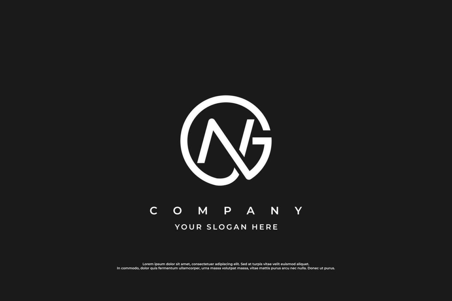Initial Letter NG Logo or GN Monogram Logo Design vector