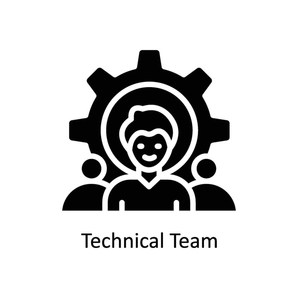 Technical Team vector  Solid  Icon  Design illustration. Business And Management Symbol on White background EPS 10 File