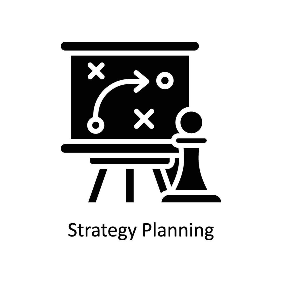 Strategy Planning vector  Solid  Icon  Design illustration. Business And Management Symbol on White background EPS 10 File