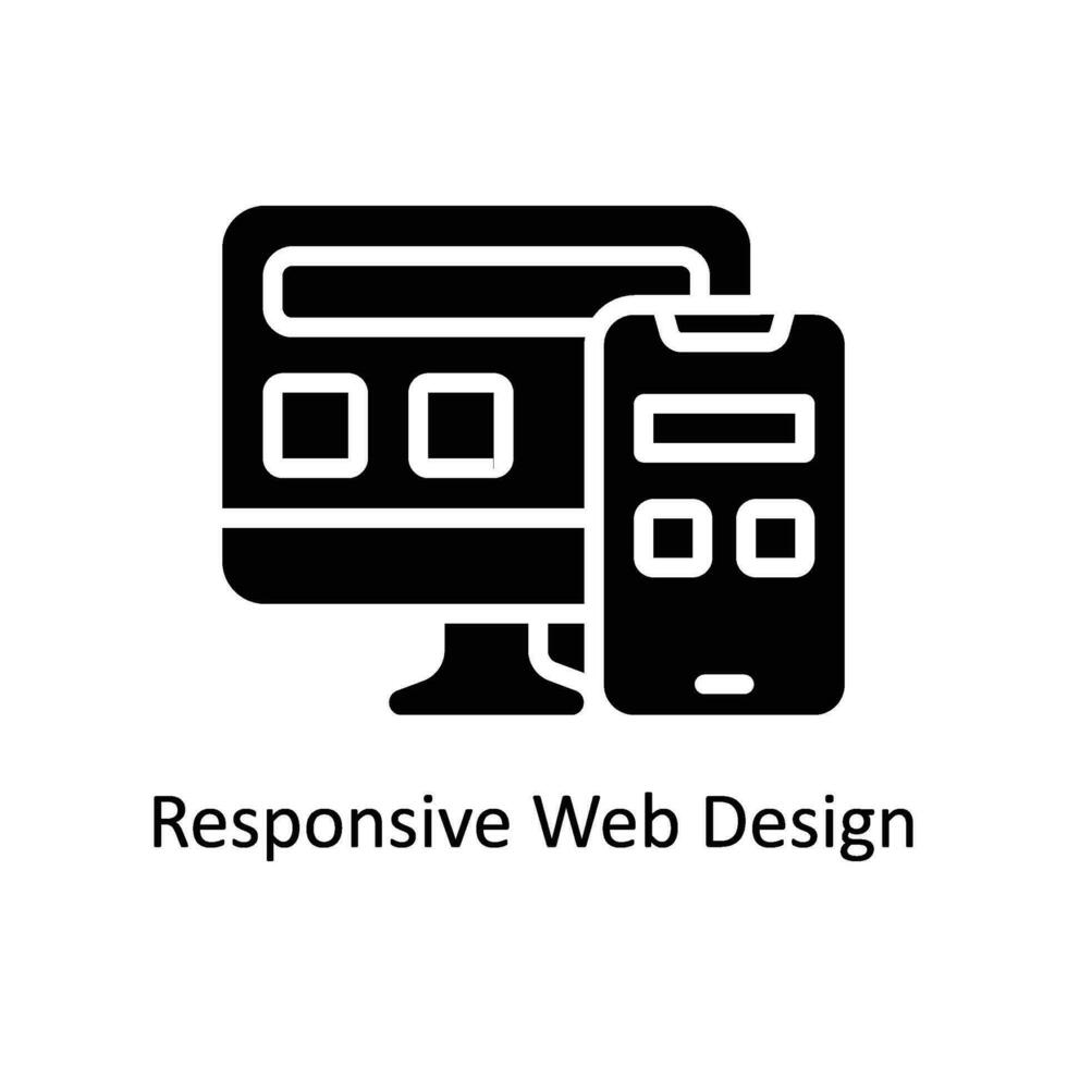 Responsive web Design vector  Solid  Icon  Design illustration. Business And Management Symbol on White background EPS 10 File