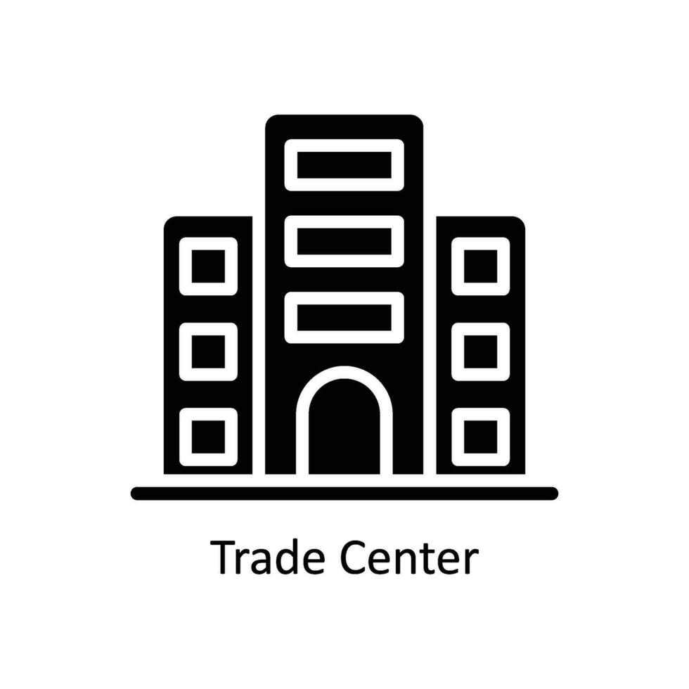 comercio centrar vector sólido icono diseño ilustración. negocio y administración símbolo en blanco antecedentes eps 10 archivo