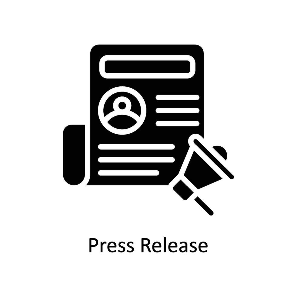 Press Release vector  Solid  Icon  Design illustration. Business And Management Symbol on White background EPS 10 File