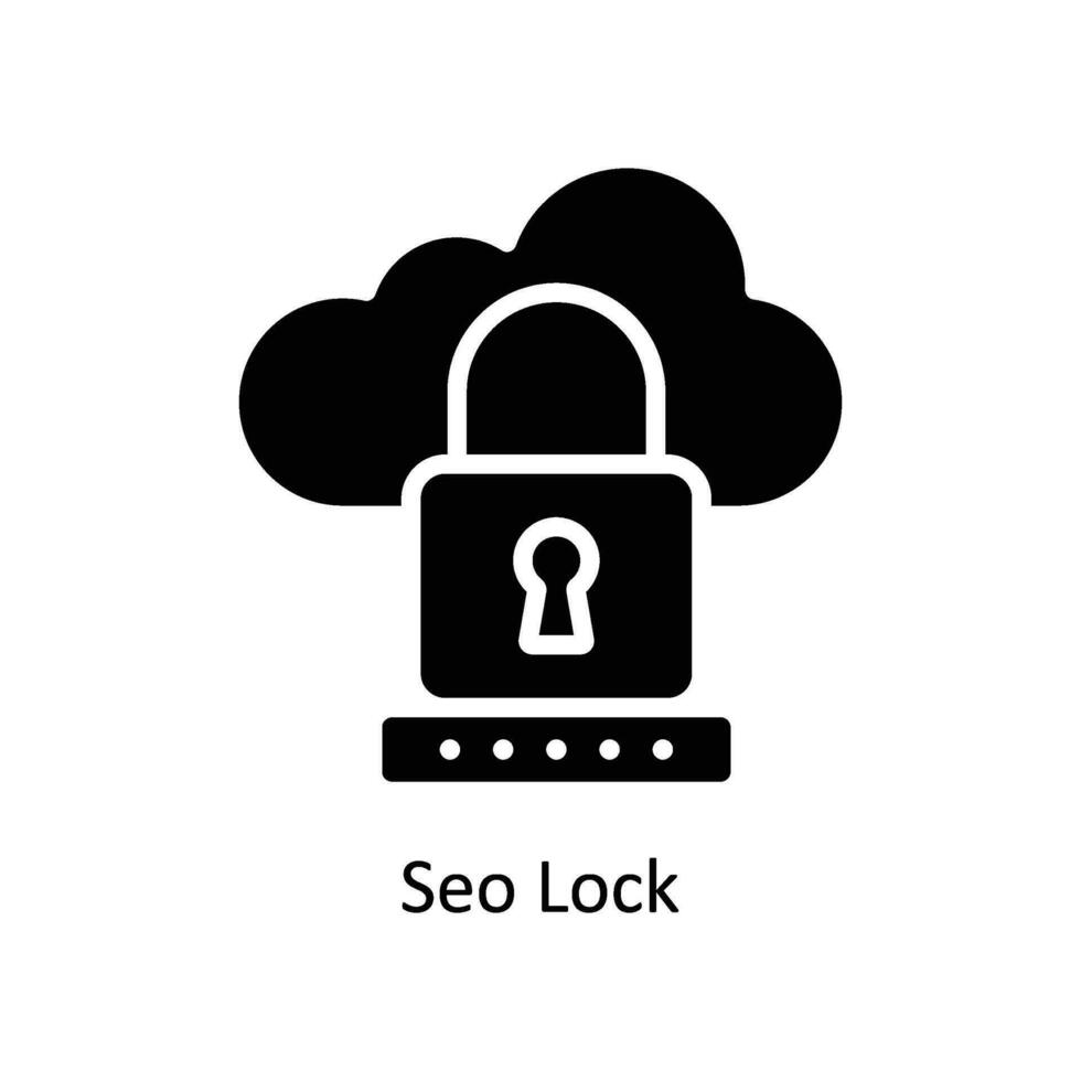 SEO lock vector  Solid  Icon  Design illustration. Business And Management Symbol on White background EPS 10 File