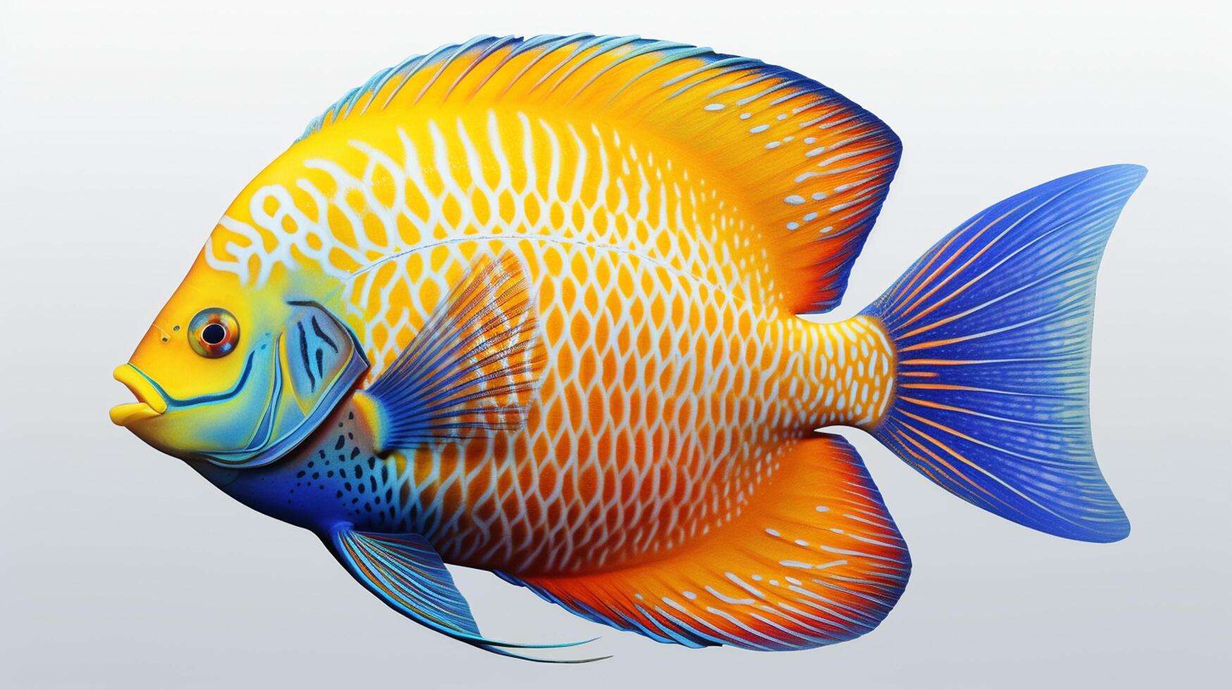 AI generated hyper realistic illustrations of Coral beauty angelfish photo