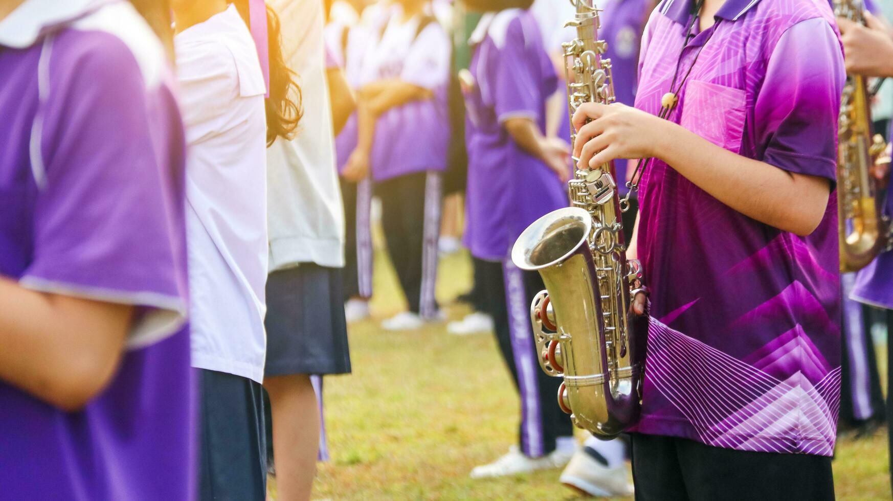 Music instrument is being played by hands photo