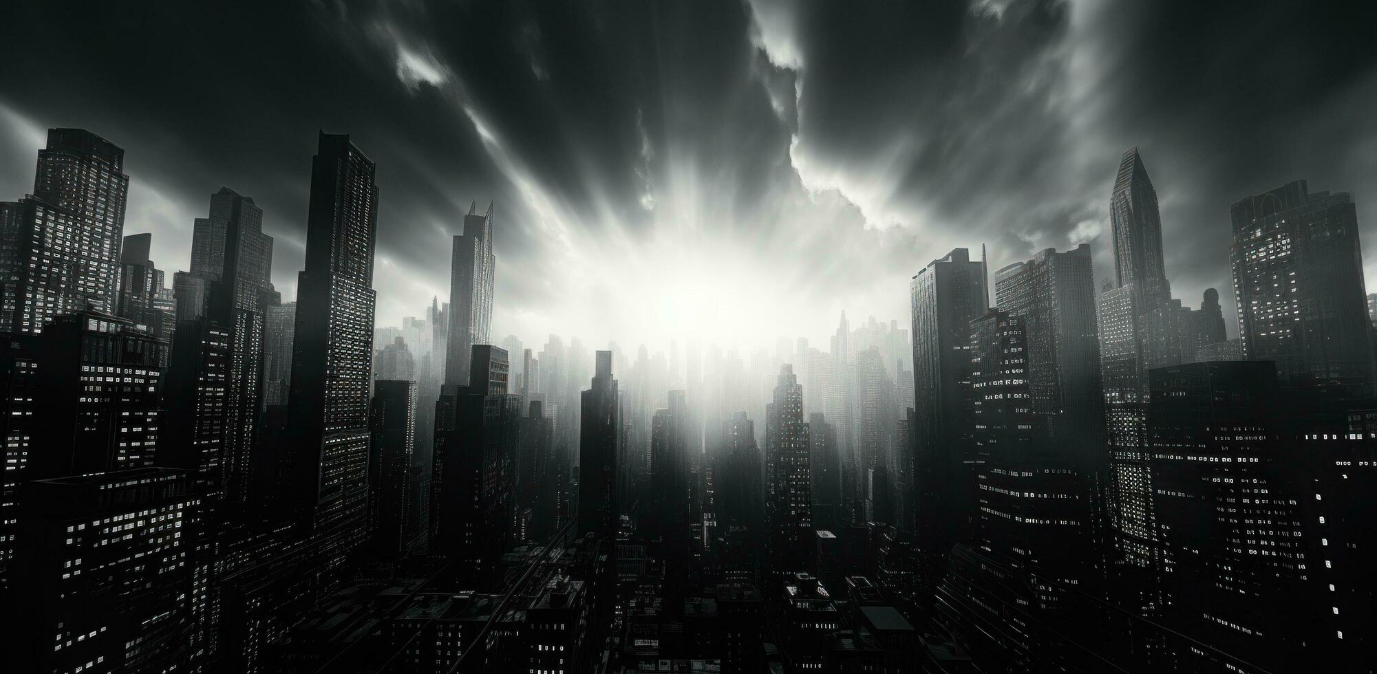 AI generated the cityscape is over the building towers photo