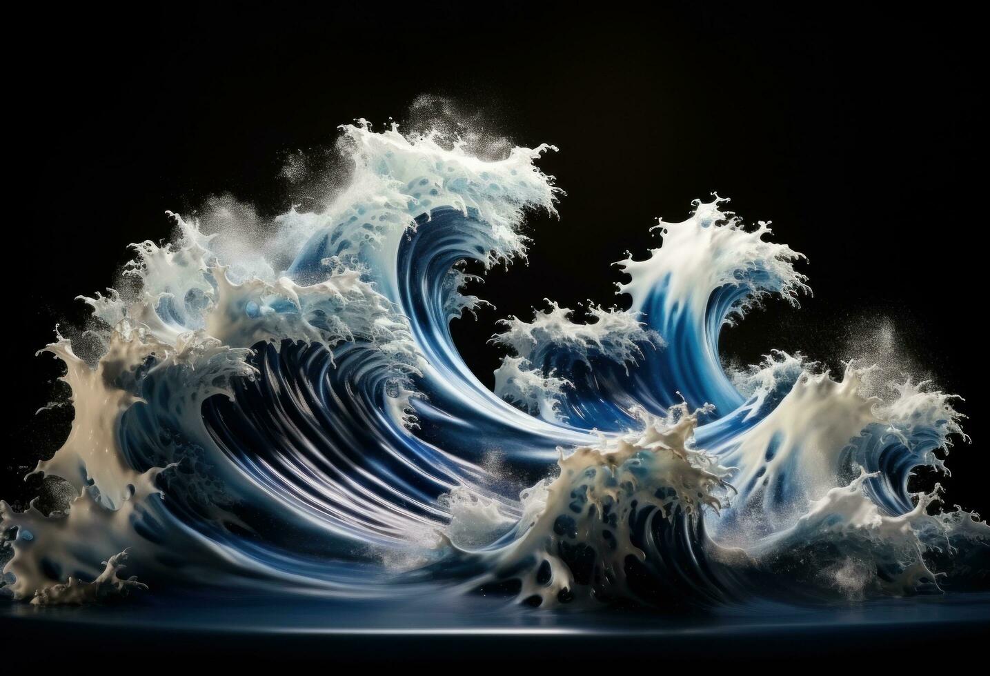 AI generated great wave image of ocean hd wallpapers photo