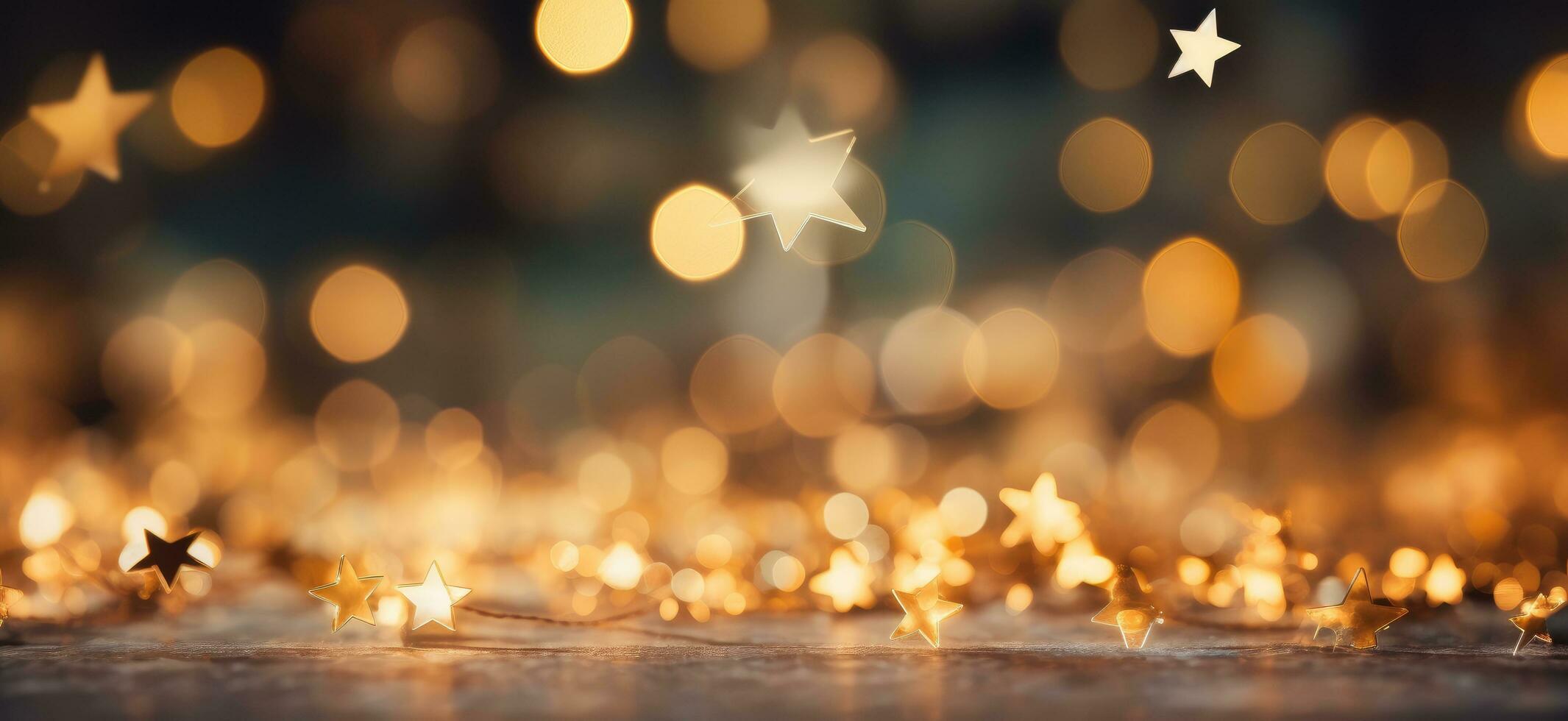 AI generated an image of gold stars on different surfaces photo