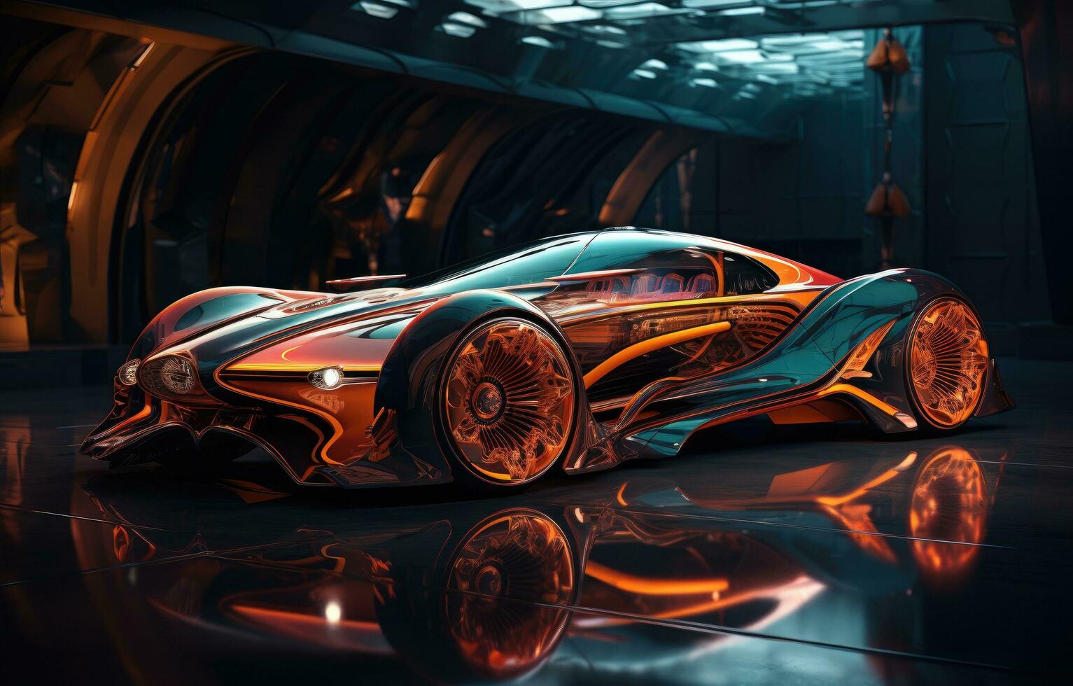 AI generated an image of an futuristic car photo