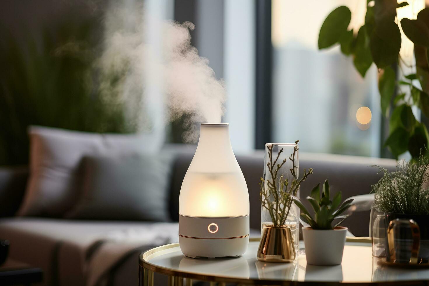 AI generated a white humidifier for the living room photo