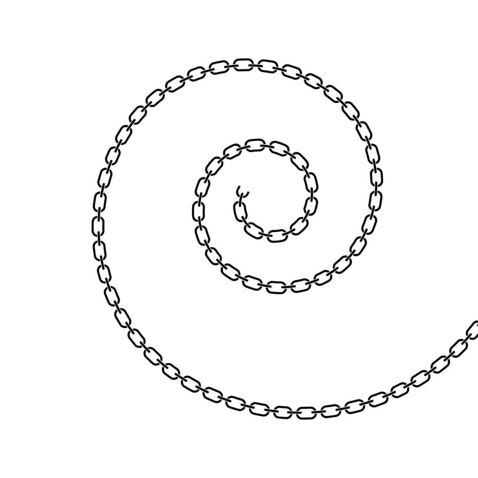 Chain torn twisted shape, Metal links repeat, Vector illustration isolated