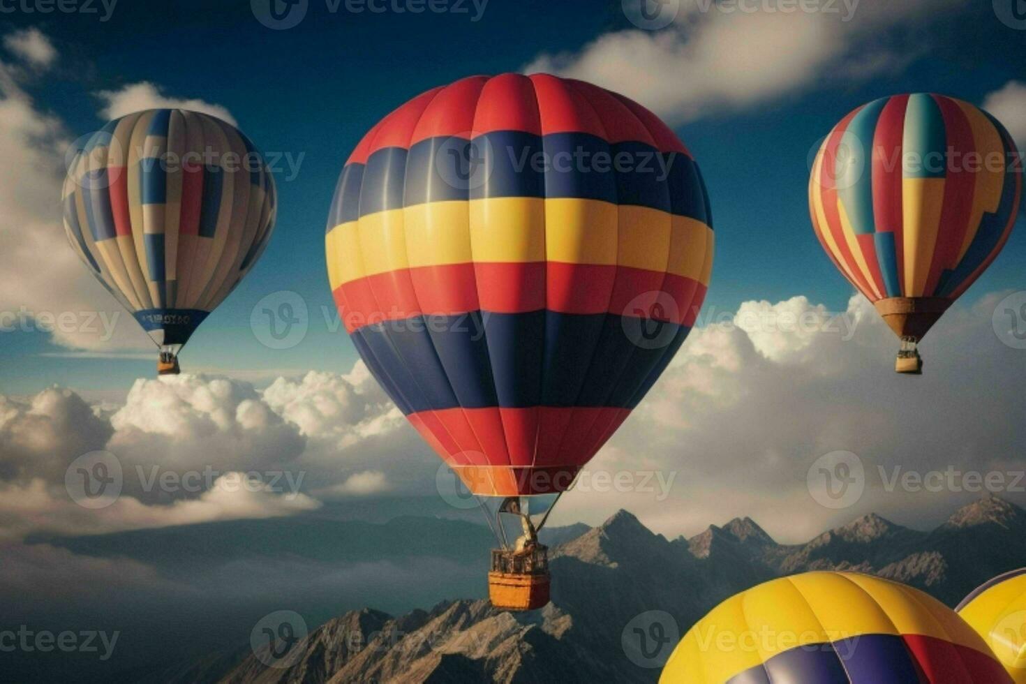 AI generated Hot air balloons. Pro Photo