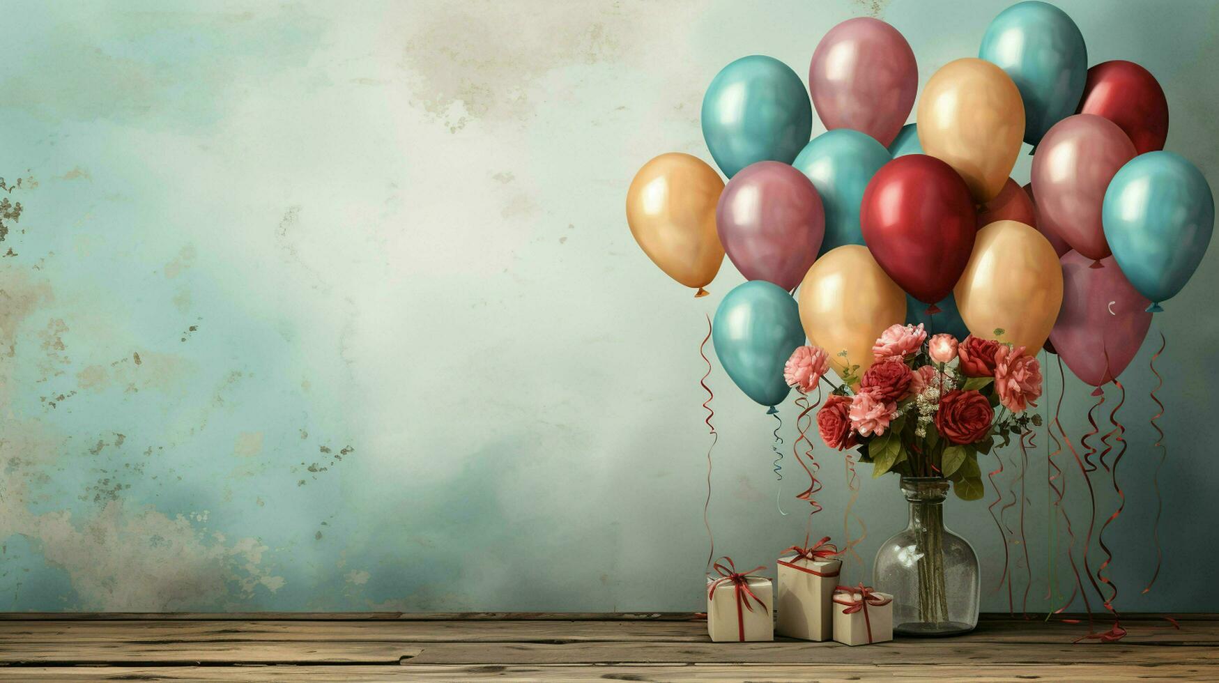 AI generated Happy birthday background photo