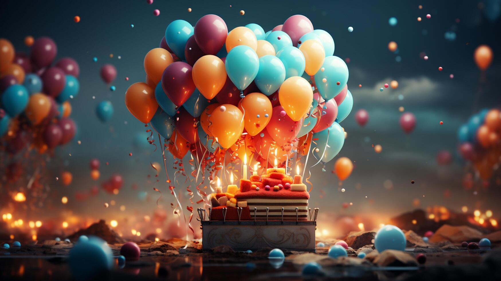 AI generated Happy birthday background photo