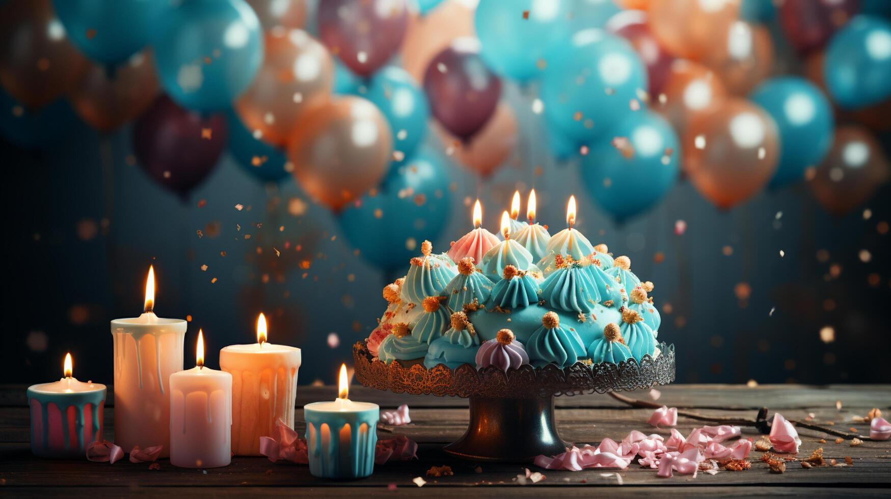 AI generated Happy birthday background photo