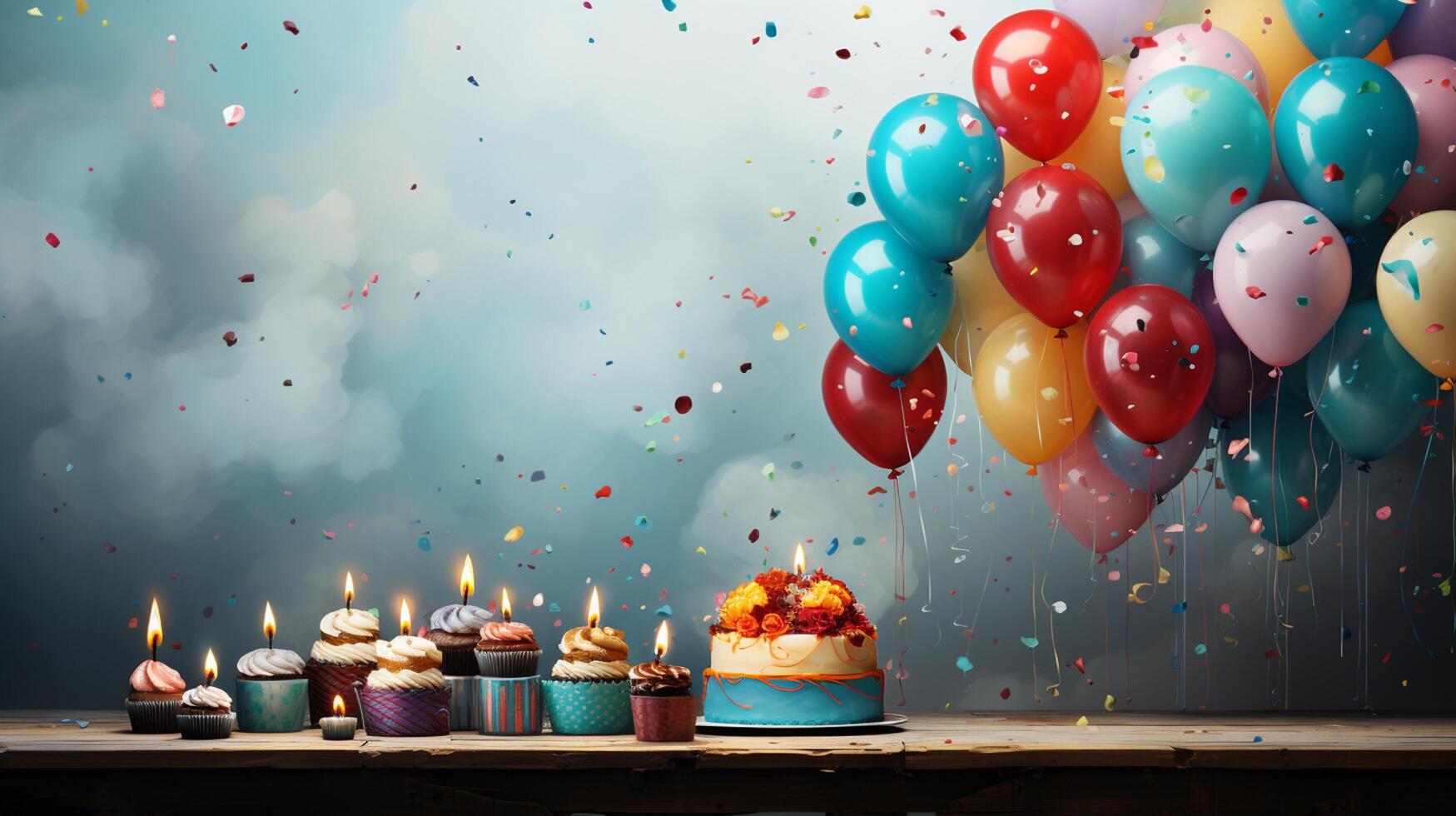 AI generated Happy birthday background photo