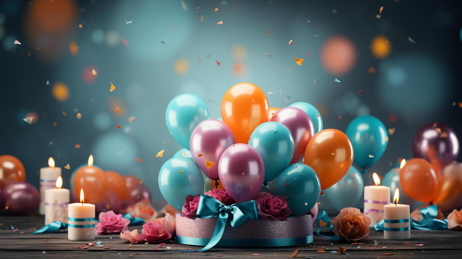 AI generated Happy birthday background photo