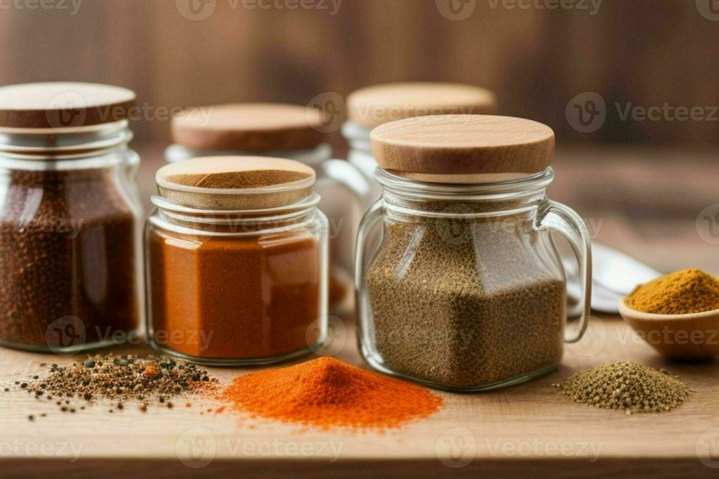 AI generated Spices in a jar. Pro Photo