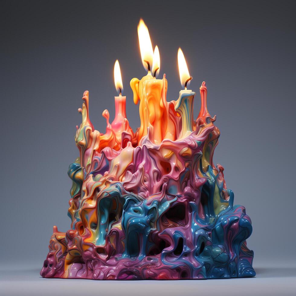 AI generated candle concept sculpture photo