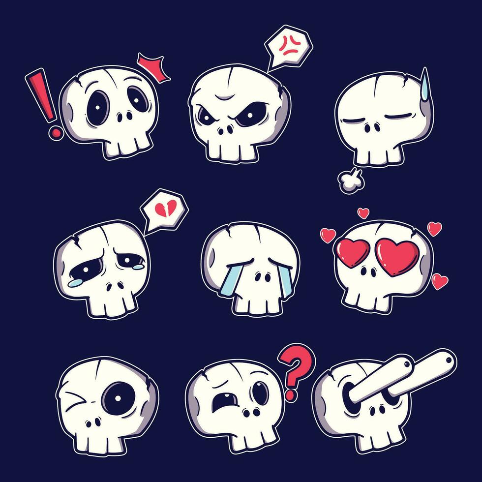 cute skull icon vector art