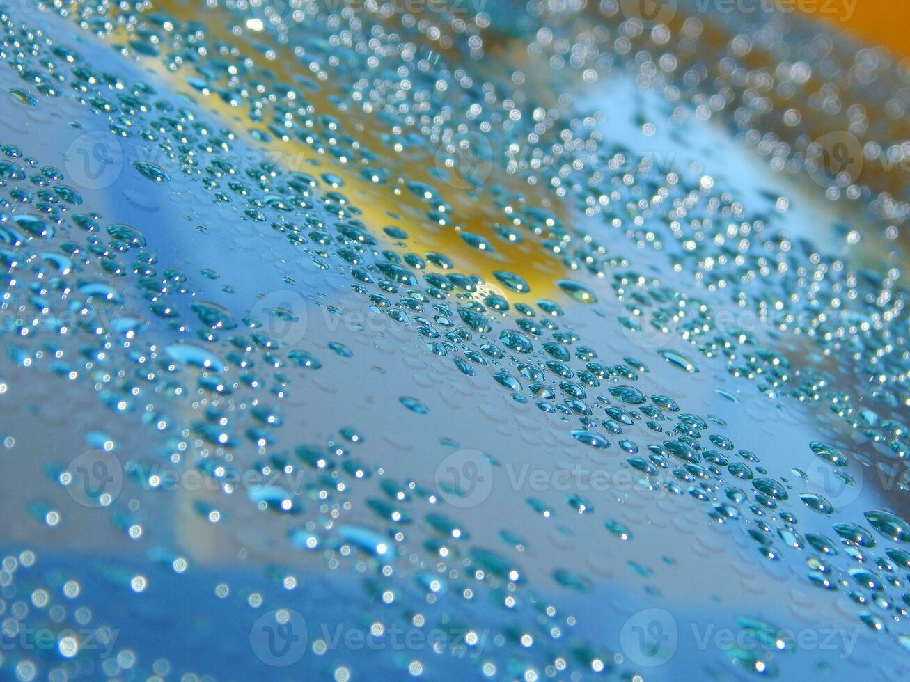 Water Drops On A Windshield After Protection Repellent Coating photo