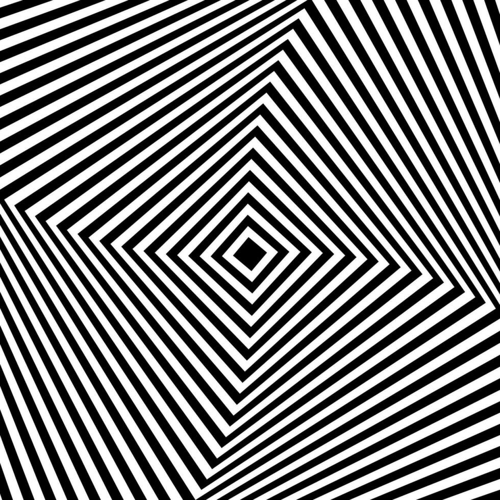 Black and white optical illusion. Abstract wavy stripes pattern vector