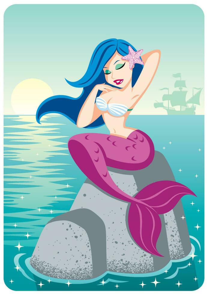 Mermaid on Reef vector