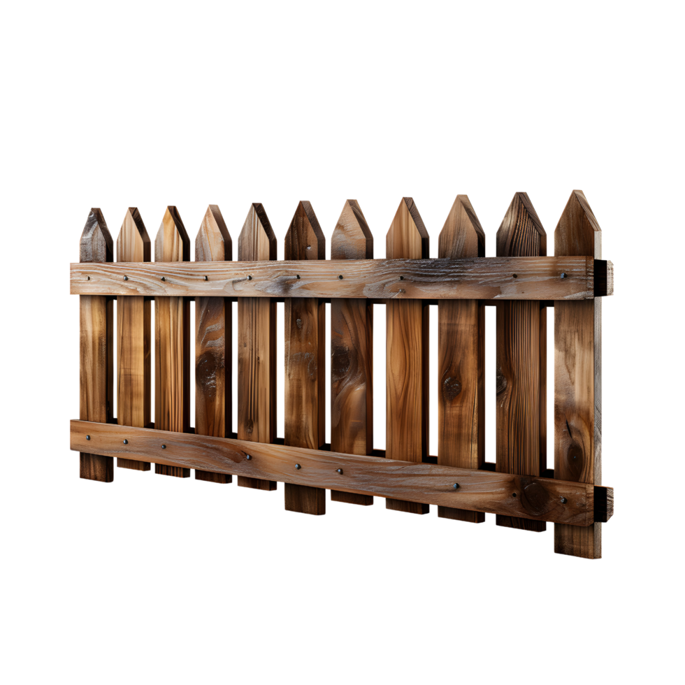 AI generated Backyard Rustic Fence with Earthy Natural Texture png