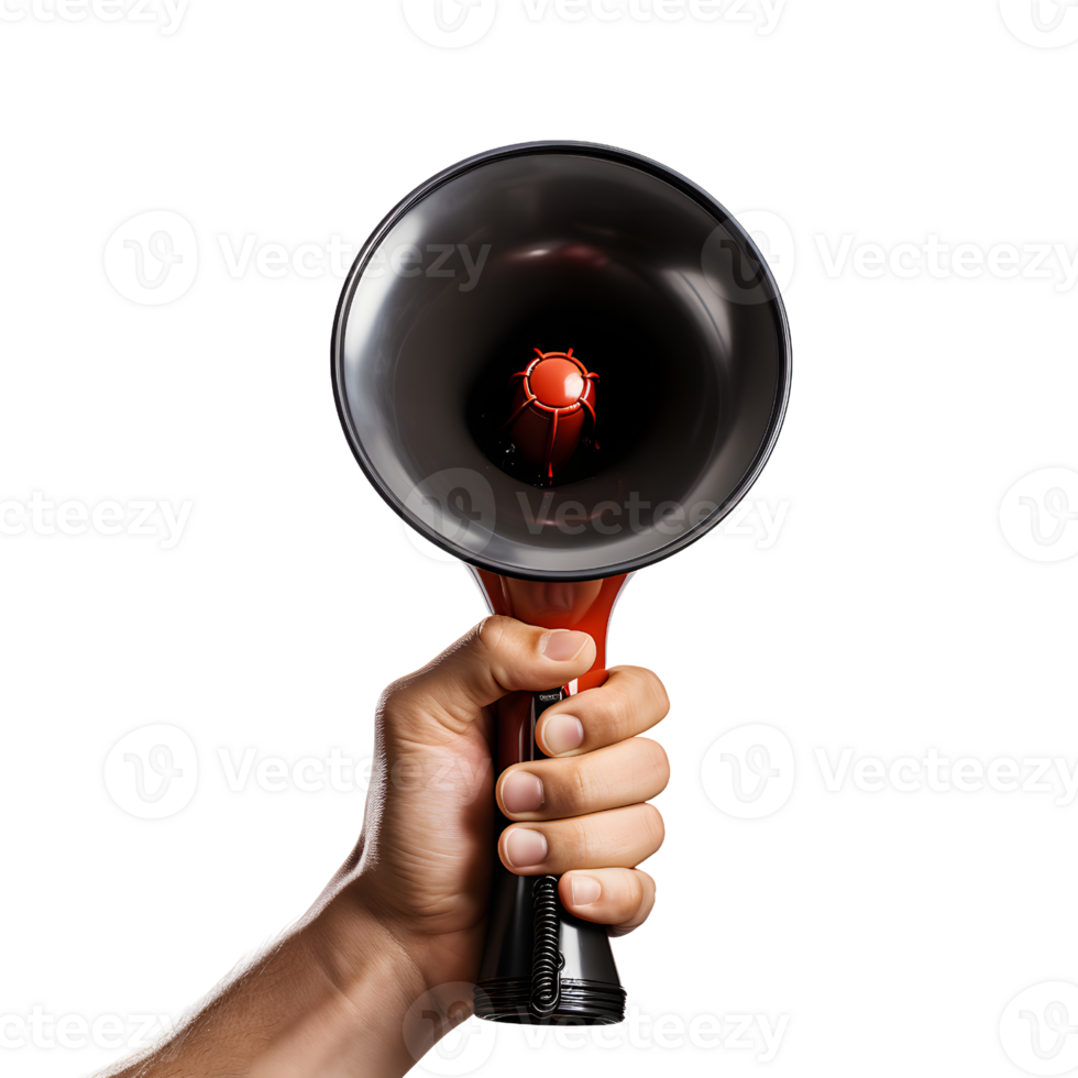 AI generated Hand Holding Loudspeaker for Promotion, Marketing Megaphone png