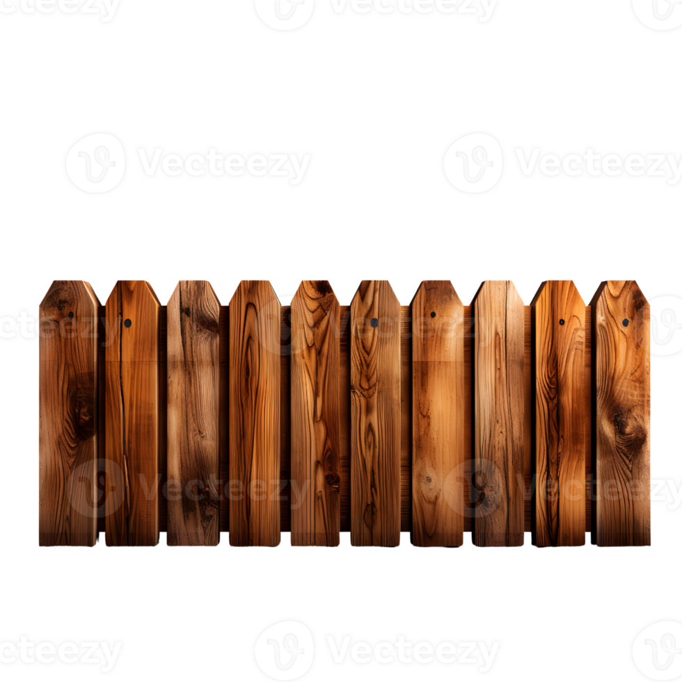 AI generated Rural Rustic Wooden Fence with Natural Texture png