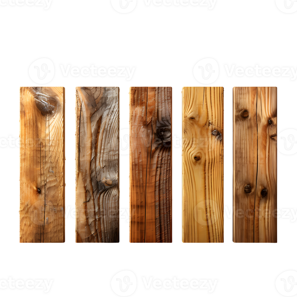 AI generated Set of Natural Textured Wooden Planks png