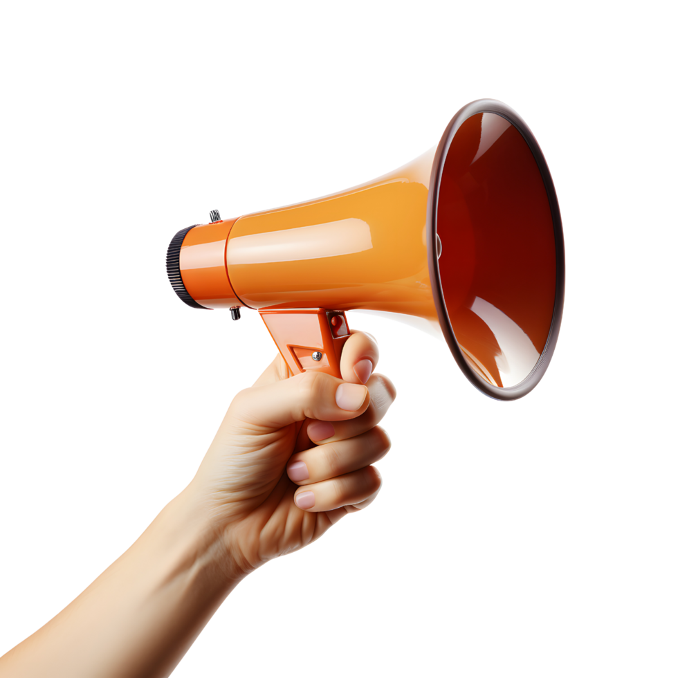 AI generated Hand Holding Loudspeaker for Marketing, Advertise Boldly png