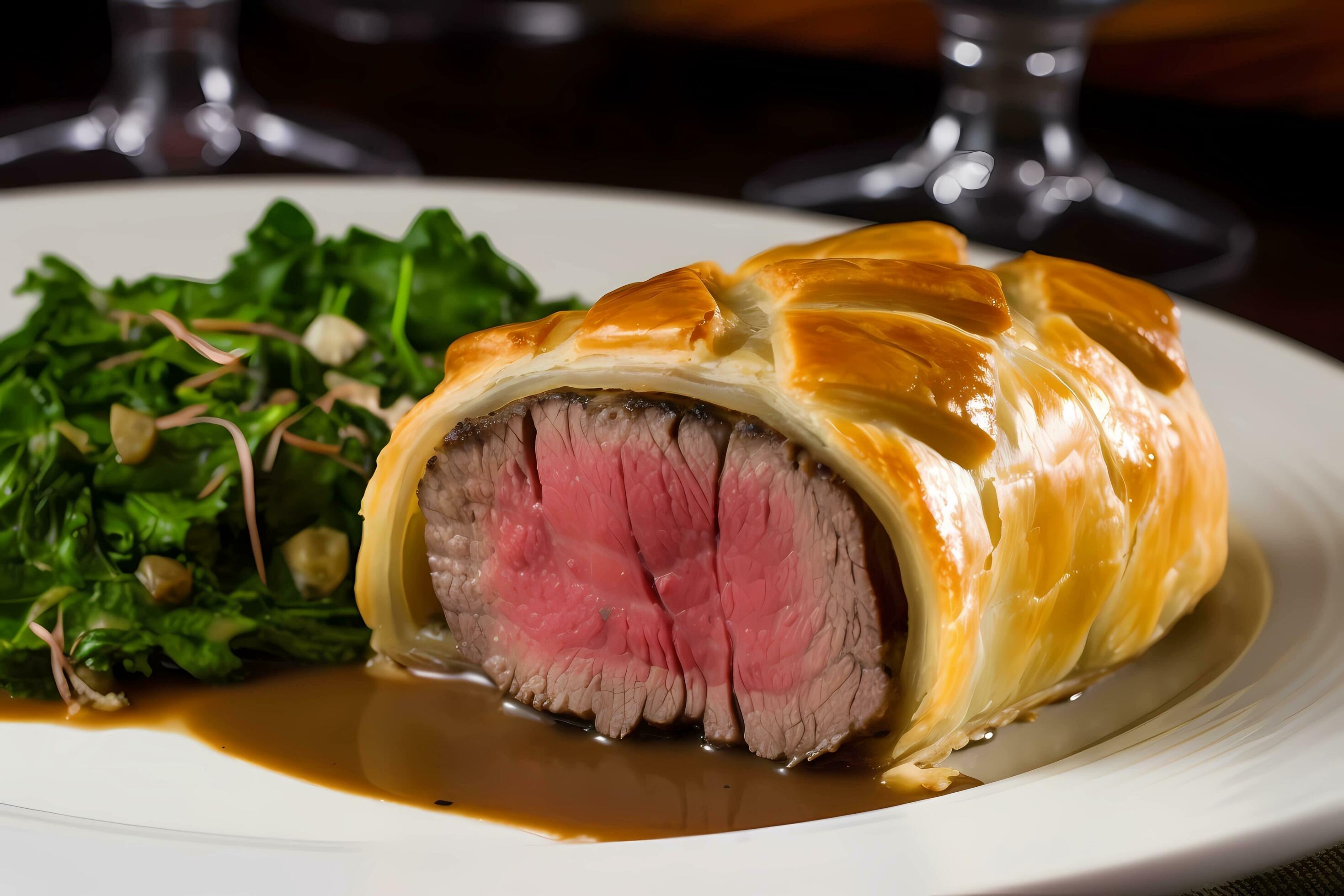 AI generated Beef Wellington England Beef tenderloin, puff pastry