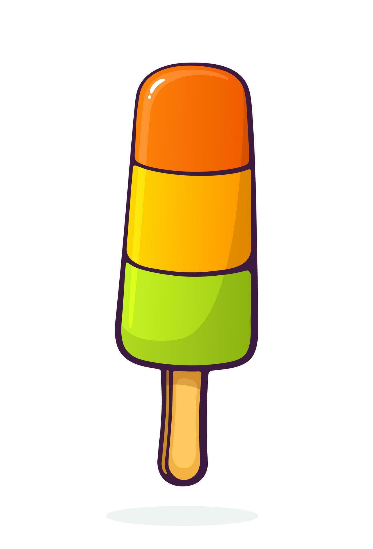 Fruit ice lolly on stick. Vector illustration. Hand Drawn Cartoon ...