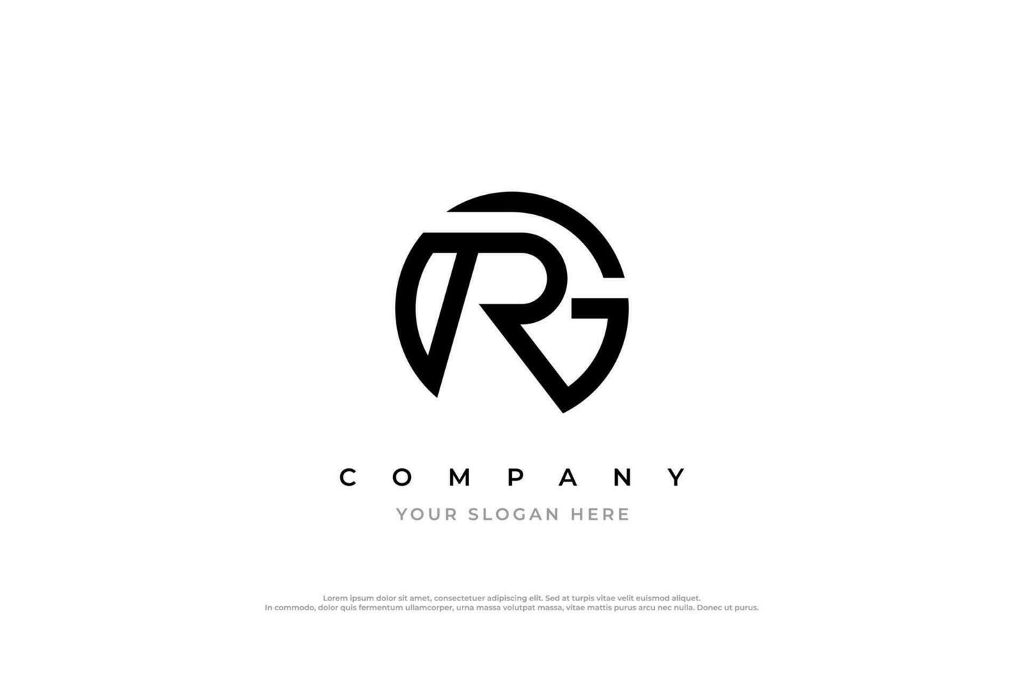 Minimal Letter RG or GR Logo Design vector