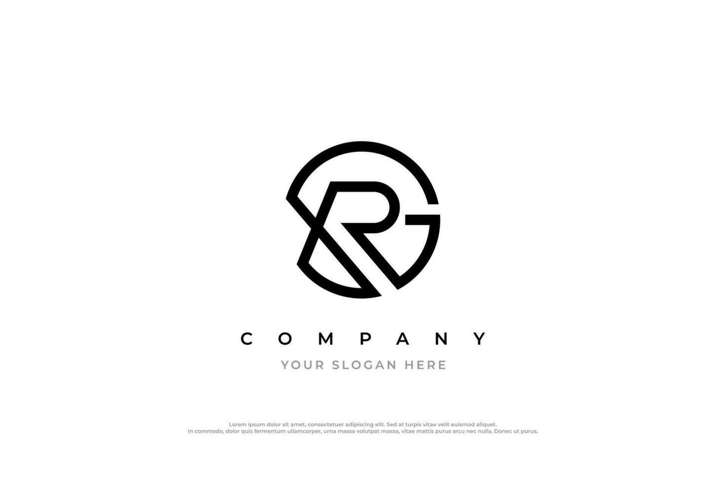 Initial Letter RG Logo or GR Monogram Logo Design vector