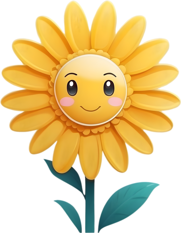 AI generated a cartoon flower with a smile on its face png