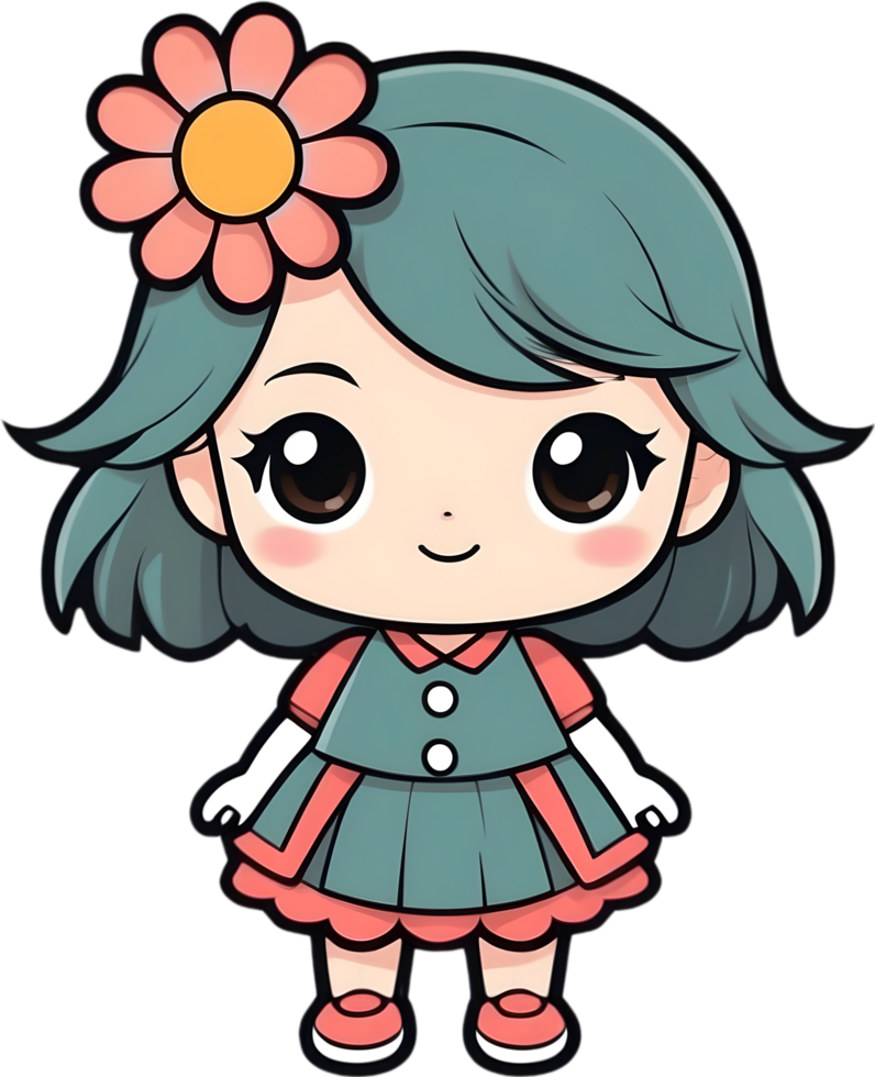 AI generated cute kid with floral png